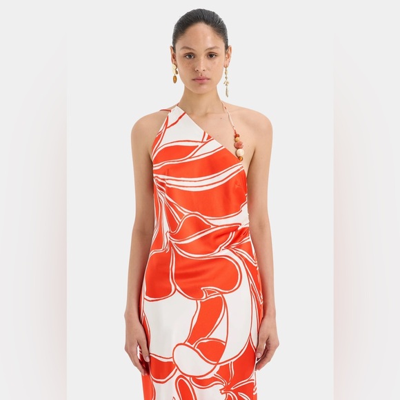 SIR the Label Ramona Asymmetrical Bias Dress - Mariposa Lily SZ 2 US 6 New - Picture 4 of 16